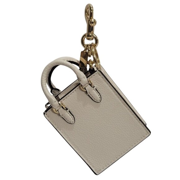 Coach Leather Mini Tote Bag Charm Key Ring - Picture 4 of 10